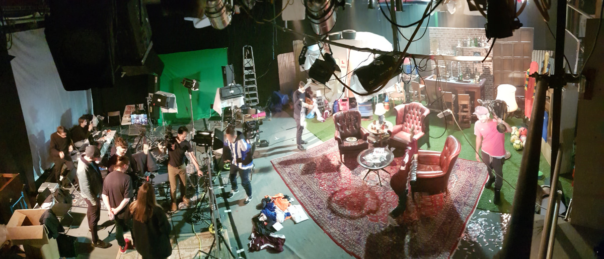 a group of people in a video production studio at Soundstage Studios